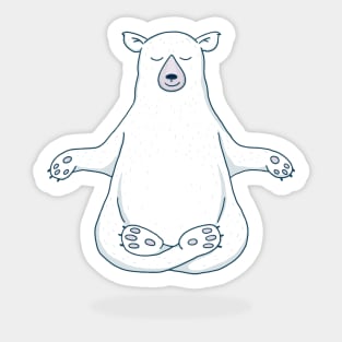 Zen Polar Bear Meditating Sticker